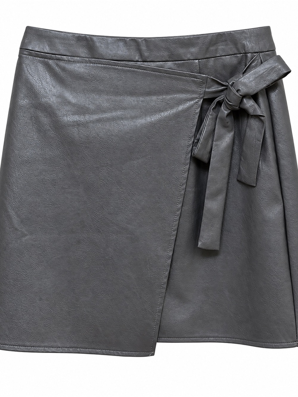 LF Faux Leather Gray Mini Skirt